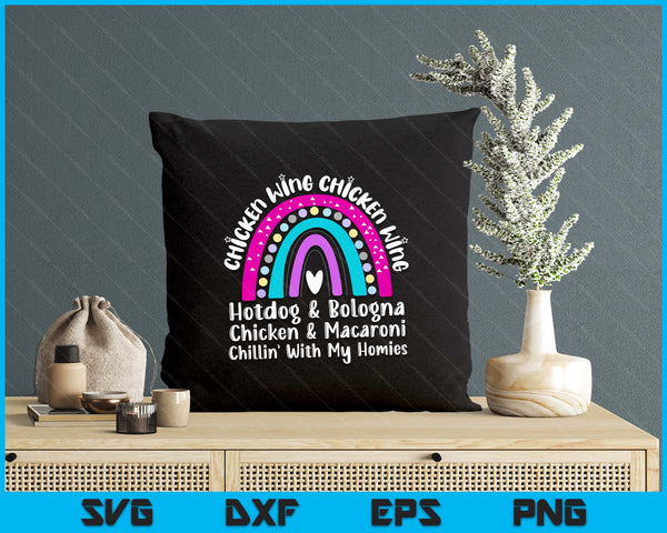Viral Chicken Wing Chicken Wing Hot Dog Bologna Song lyric SVG PNG Digital Printable Files