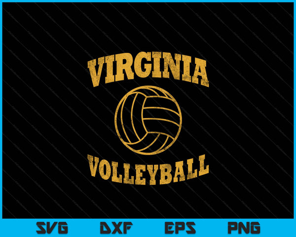 Virginia Volleyball Classic Vintage Distressed SVG PNG Digital Cutting Files