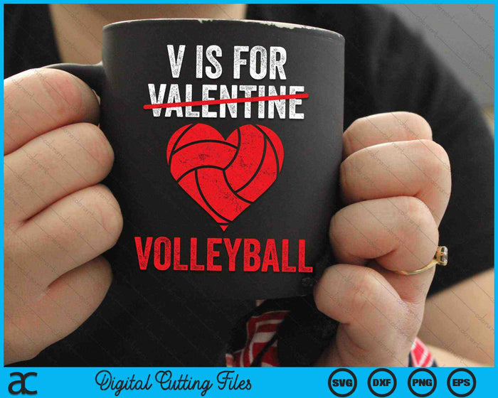 V is for Valentine Volleyball Valentine's Day SVG PNG Digital Cutting Files V is for Valentine Volleyball Valentine's Day SVG PNG Digital Cutting Files