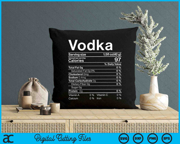 Vodka Nutrition Facts Thanksgiving Drinking Costume SVG PNG Digital Cutting Files
