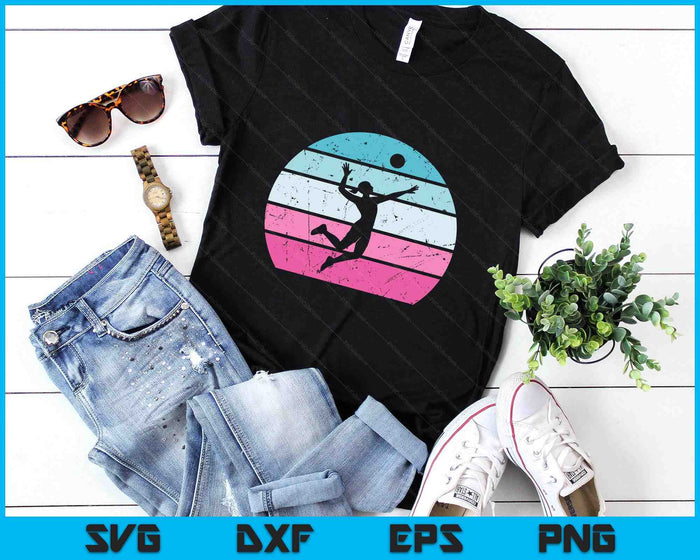Volleyball Girl Retro Vintage SVG PNG Digital Printable Files Volleyball Girl Retro Vintage SVG PNG Digital Printable Files