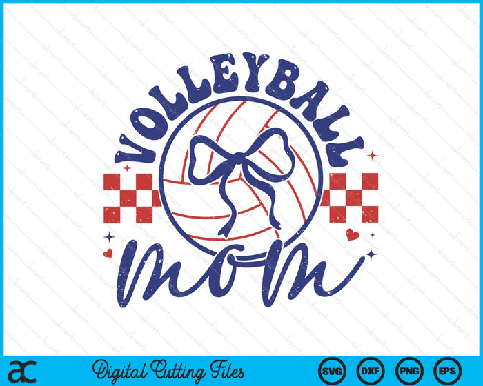 Volleyball Mom Coquette Bow Mother's Day SVG PNG Digital Printable Files Volleyball Mom Coquette Bow Mother's Day SVG PNG Digital Printable Files