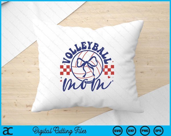 Volleyball Mom Coquette Bow Mother's Day SVG PNG Digital Printable Files