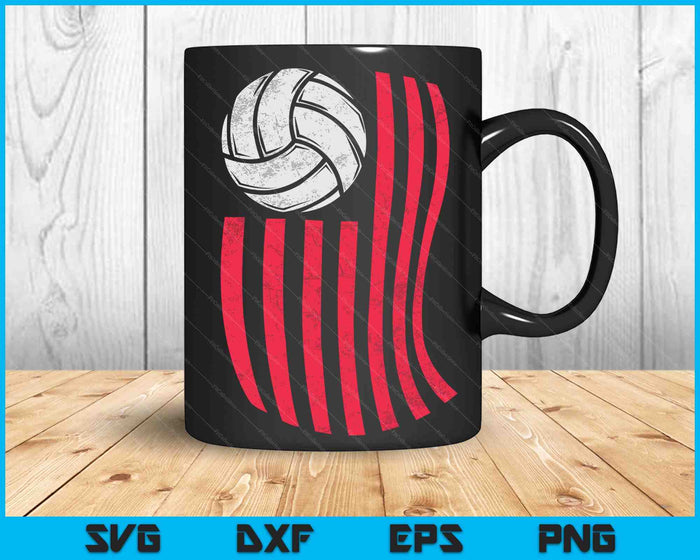 Volleybal USA Amerikaanse vlag Vintage 4 juli SVG PNG digitale snijbestanden Volleybal USA Amerikaanse vlag Vintage 4 juli SVG PNG digitale snijbestanden