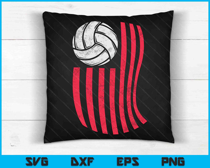 Volleybal USA Amerikaanse vlag Vintage 4 juli SVG PNG digitale snijbestanden Volleybal USA Amerikaanse vlag Vintage 4 juli SVG PNG digitale snijbestanden