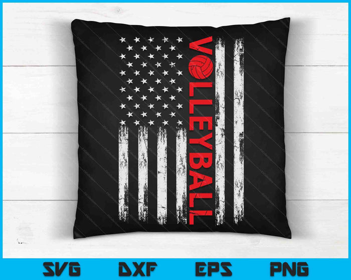 Volleyball Vintage USA American Flag SVG PNG Digital Printable Files Volleyball Vintage USA American Flag SVG PNG Digital Printable Files