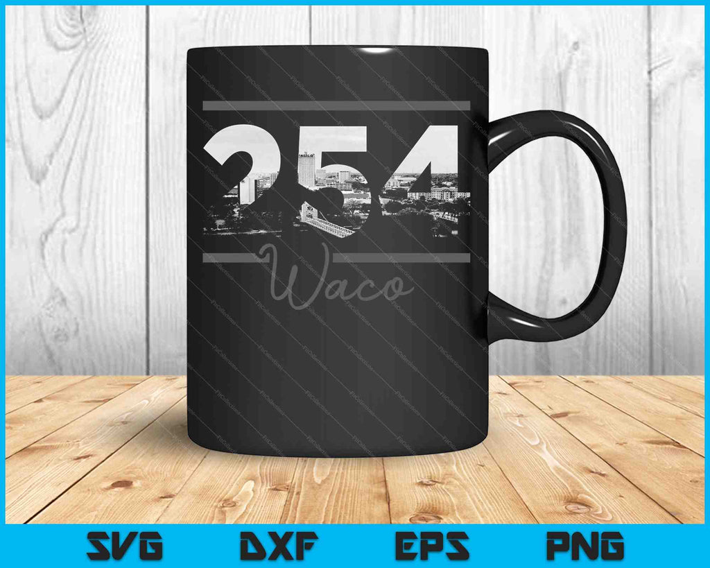 Waco 254 Area Code Skyline Texas Vintage SVG PNG Files creativeusarts