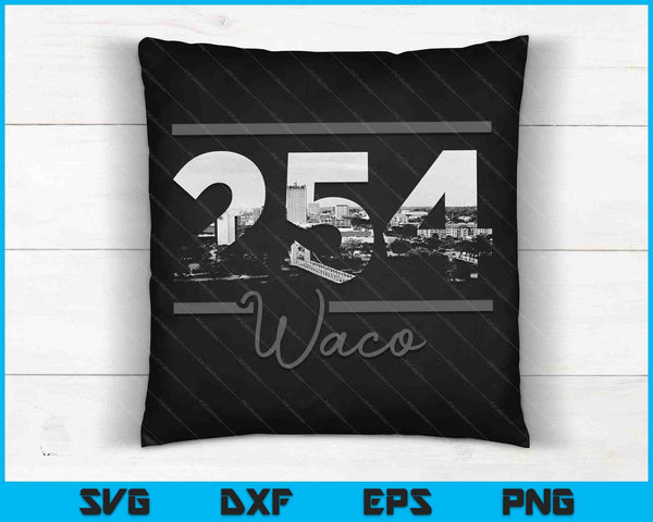 Waco 254 Area Code Skyline Texas Vintage SVG PNG Cutting Printable Files