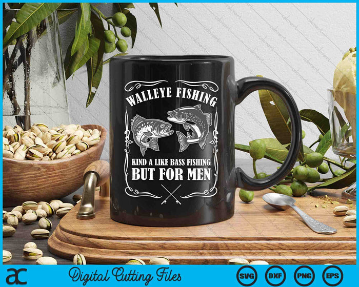Walleye Fishing For Men Fishing SVG PNG Digital Cutting Files