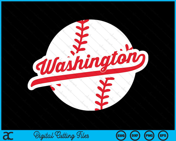 Washington Baseball Vintage Washington State Pride Love City Red SVG PNG Digital Cutting Files