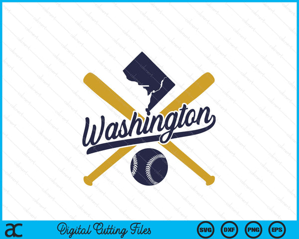 Washington Baseball Vintage Wisconsin Pride Love City SVG PNG Digital Cutting Files