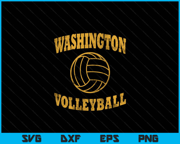Washington Volleyball Classic Vintage Distressed SVG PNG Digital Cutting Files