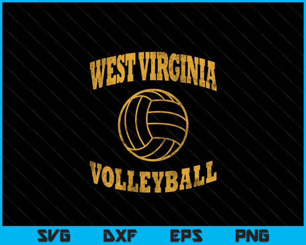 West Virginia Volleyball Classic Vintage Distressed SVG PNG Digital Cutting Files