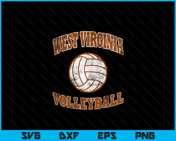 West Virginia Volleyball Vintage Distressed SVG PNG Digital Cutting Files