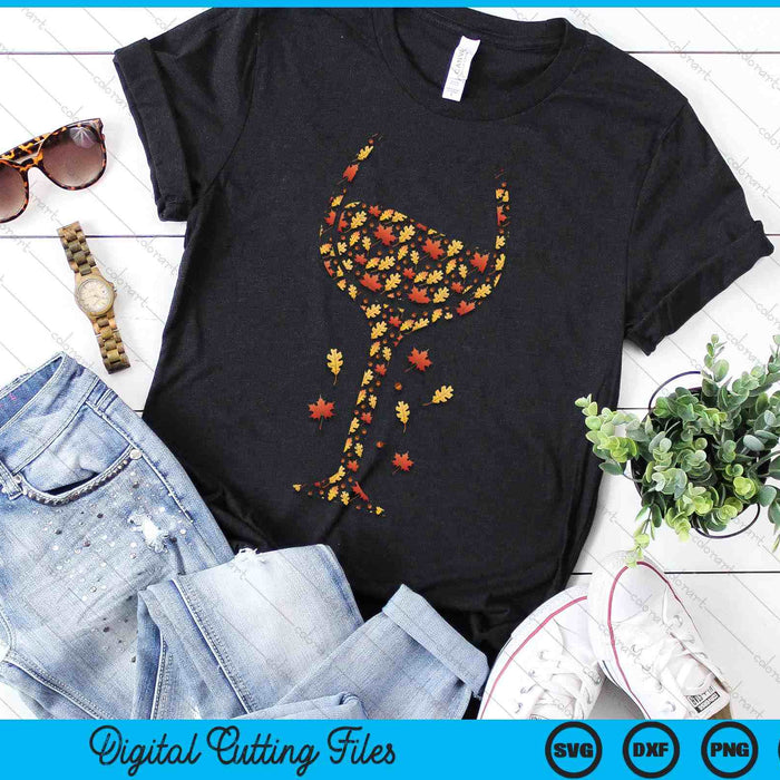 Wine Glass Maple Leaves Fall Autumn Thanksgiving SVG PNG Digital Printable Files Wine Glass Maple Leaves Fall Autumn Thanksgiving SVG PNG Digital Printable Files