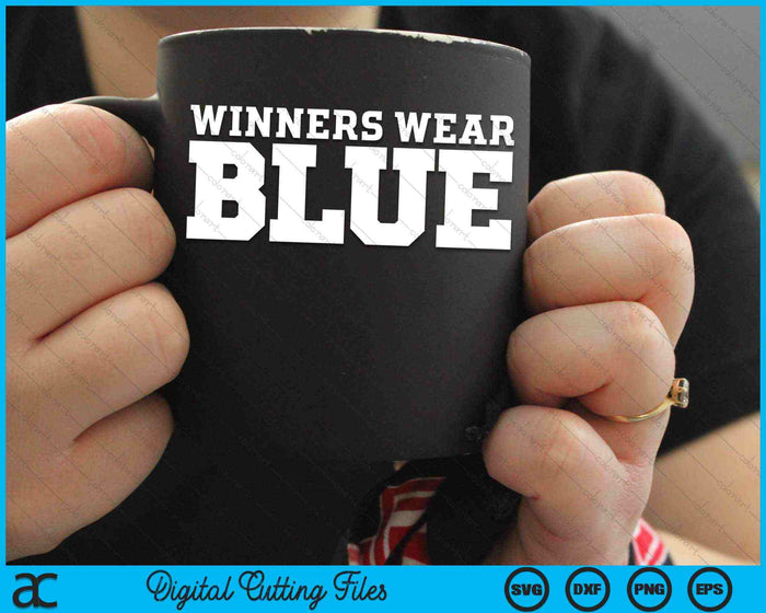 Winnaars dragen blauwe kleur oorlogskamp SVG PNG digitale snijbestanden Winnaars dragen blauwe kleur oorlogskamp SVG PNG digitale snijbestanden
