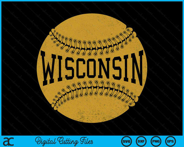 Wisconsin Baseball Fan SVG PNG Digital Cutting Files