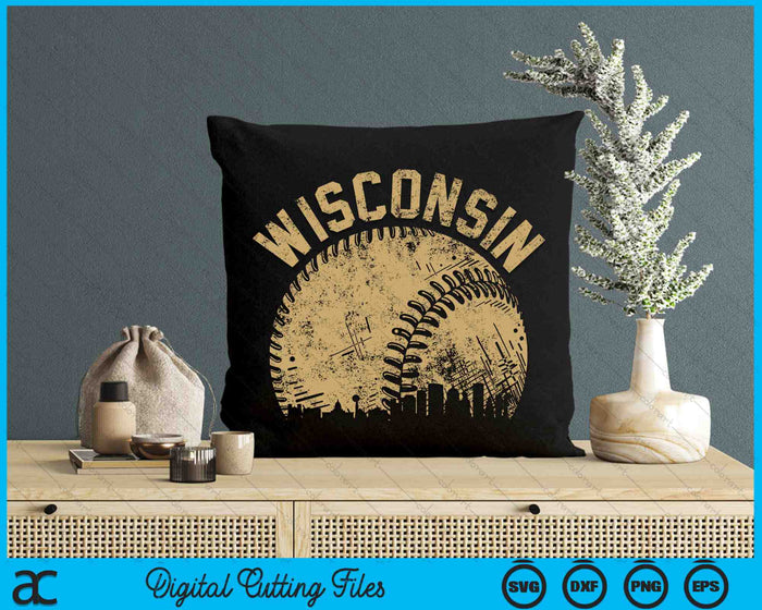 Wisconsin Baseball Skyline Player Coach Fan SVG PNG Digital Printable Files Wisconsin Baseball Skyline Player Coach Fan SVG PNG Digital Printable Files