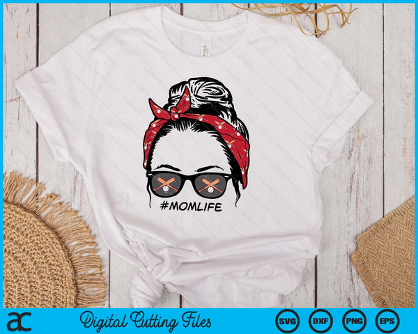 Woman Baseball Bandana Sunglasses Mom Life Mothers Day Mama SVG PNG Digital Printable Files