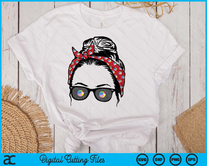 Woman Beach Ball Bandana Sunglasses SVG PNG Digital Printable Files Woman Beach Ball Bandana Sunglasses SVG PNG Digital Printable Files