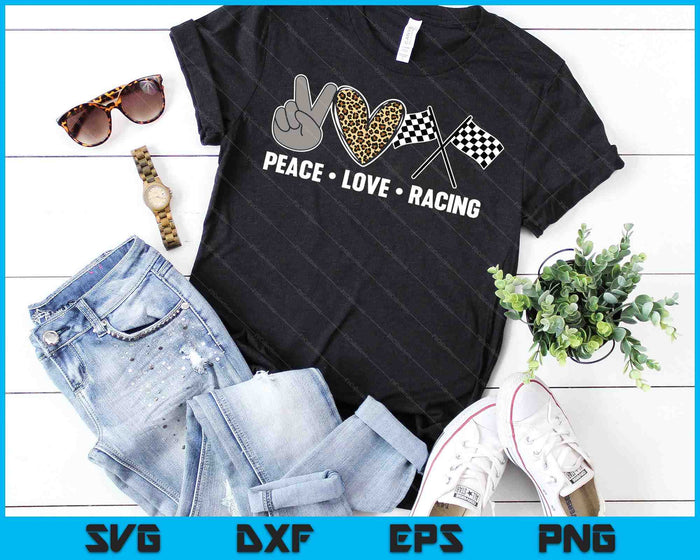 Women's Racing Design Kids Girls Peace Love Racing Race Flag SVG PNG Digital Printable Files