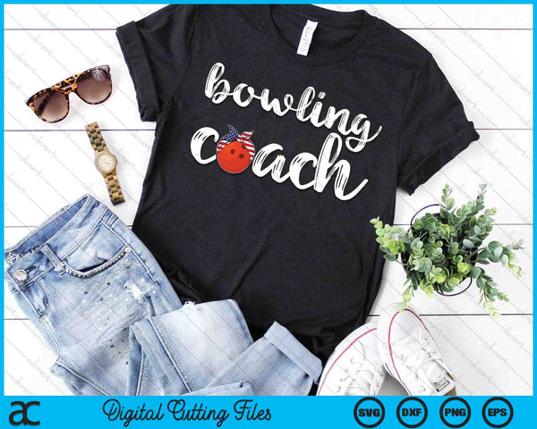 Womens Bowling Ball Coach  US Girls Bowling Ball Coaches SVG PNG Digital Cutting Files