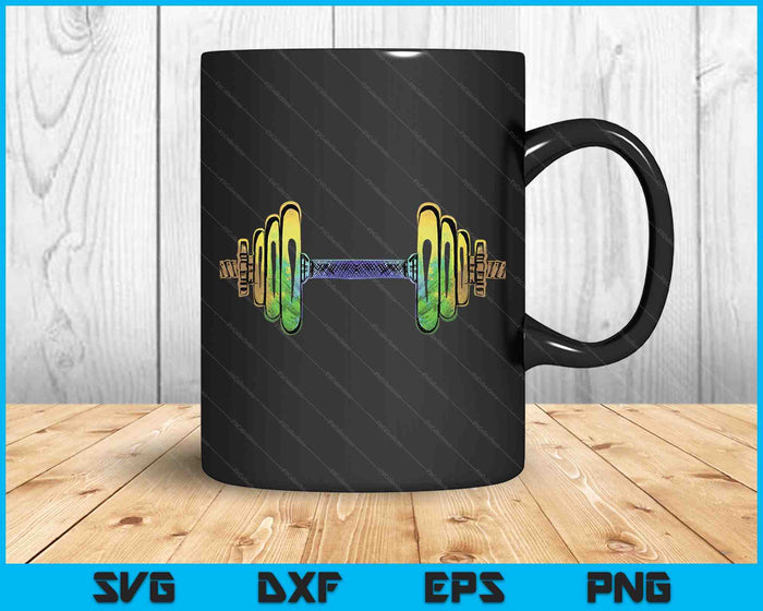 Workout Powerlifting For Men Women Colorful Dumbbell SVG PNG Digital Cutting Files