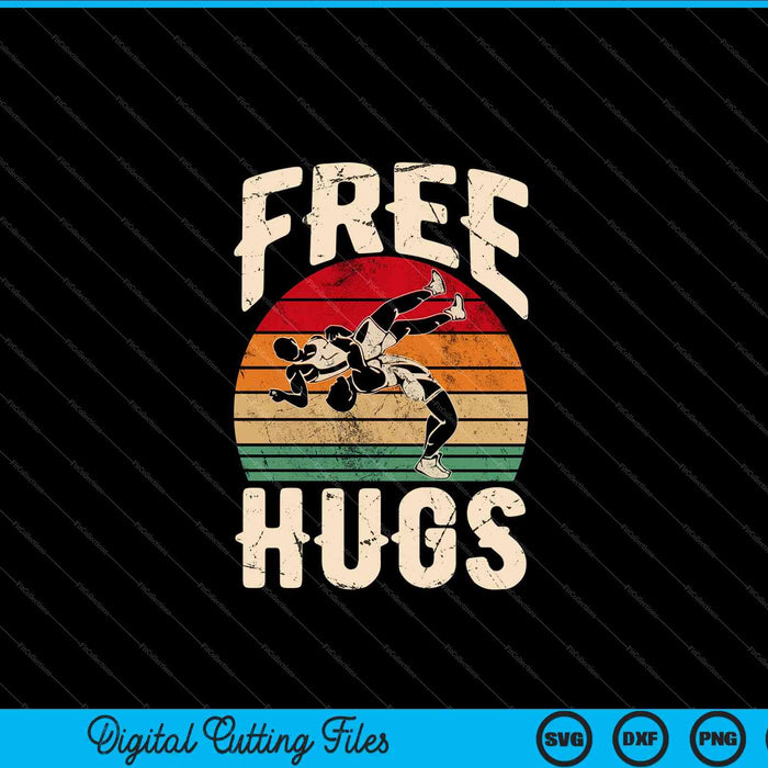 Wrestling Funny Free Hugs SVG PNG Digital Cutting Files