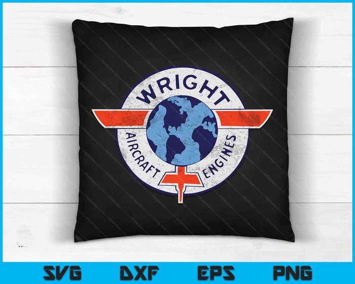 Wright Aircraft Engines Vintage Retro Aviation SVG PNG Digital Cutting Files