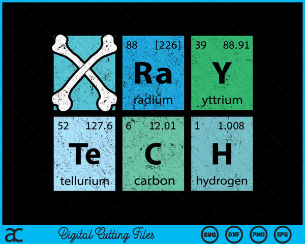 X-Ray Tech Radiologist Rad Tech Radiology Periodic Table SVG PNG Digital Cutting Files