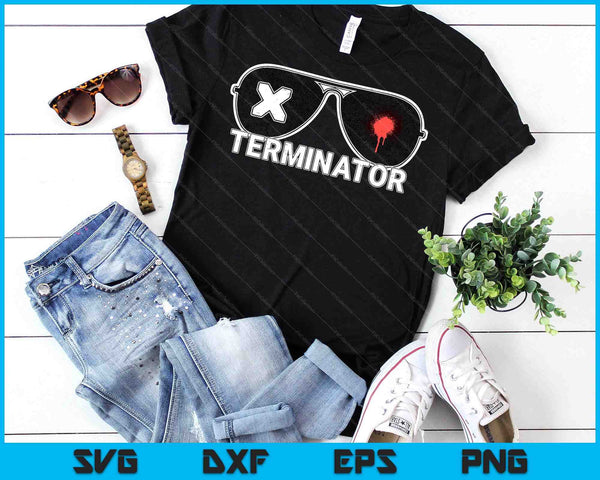 X Terminator Pest Control Sunglasses Vintage Retro Black SVG PNG Digital Printable Files