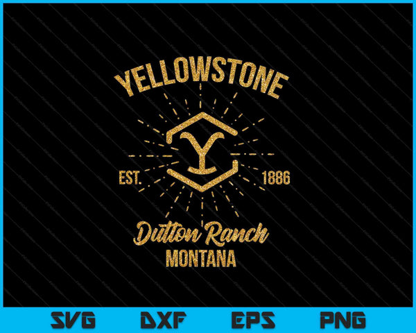 Yellowstone Dutton Ranch Montana SVG PNG Cortar archivos imprimibles