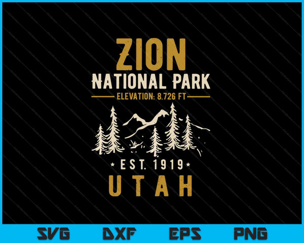 Zion National Park SVG PNG Cutting Printable Files