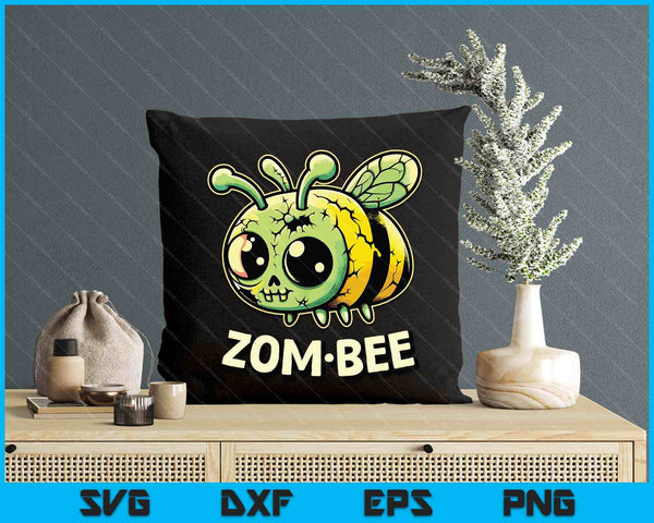 Zom Bee Adorably Creepy Zombie Bee Cartoon Halloween SVG PNG Digital Printable Files