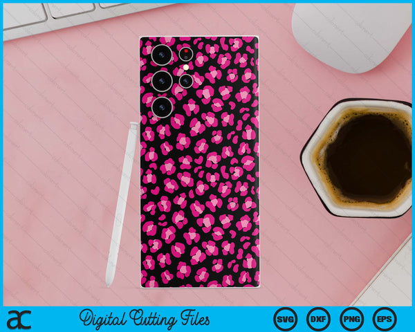 iPhone 13 Pro Max Hot Pink Leopard Animal Print Pattern Cute Cheetah SVG PNG Digital Cutting Files