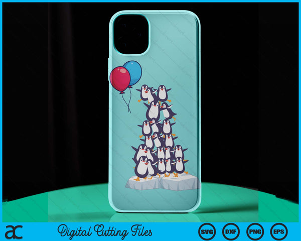 iPhone 14 Penguins Balloon Funny Sea Bird Water Animal Girls Gift SVG PNG Digital Cutting Files