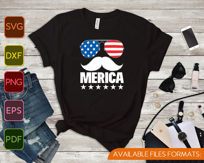 4th of July MERICA America Flag Mustache SVG PNG Cutting Printable Files 4th of July MERICA America Flag Mustache SVG PNG Cutting Printable Files