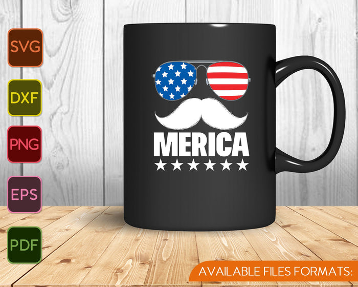 4th of July MERICA America Flag Mustache SVG PNG Cutting Printable Files 4th of July MERICA America Flag Mustache SVG PNG Cutting Printable Files