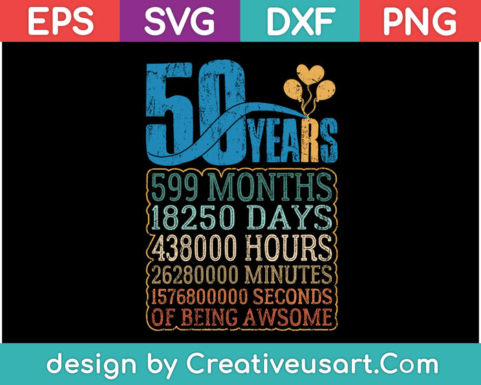 50th Birthday T-Shirt Design SVG, PNG Cutting Printable Files 50th Birthday T-Shirt Design SVG, PNG Cutting Printable Files