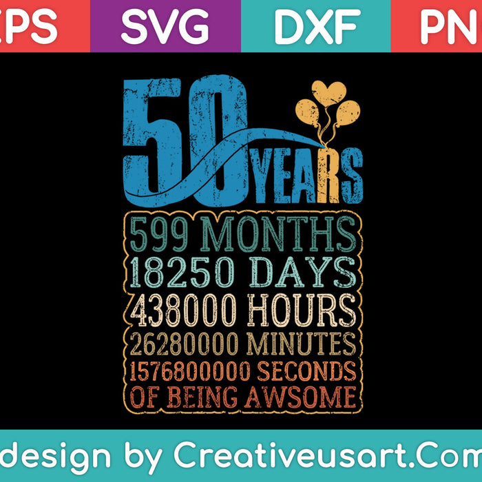 50th Birthday T-Shirt Design SVG, PNG Cutting Printable Files 50th Birthday T-Shirt Design SVG, PNG Cutting Printable Files