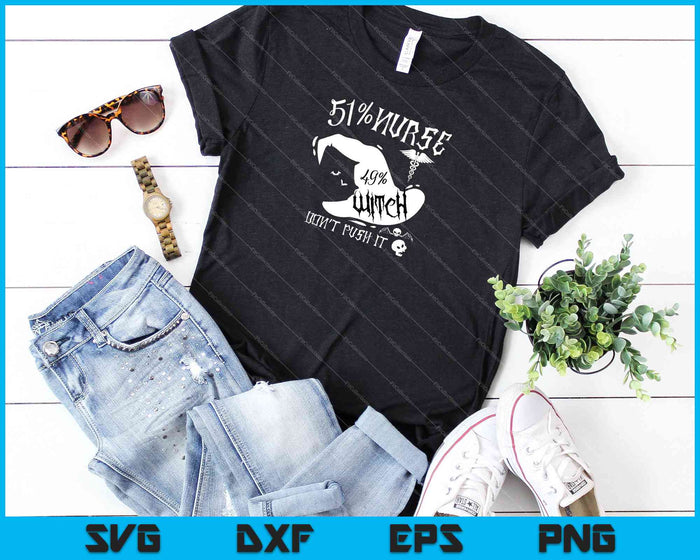 51% Enfermera 49% Bruja Divertido Halloween SVG PNG Cortar archivos imprimibles 51% Enfermera 49% Bruja Divertido Halloween SVG PNG Cortar archivos imprimibles