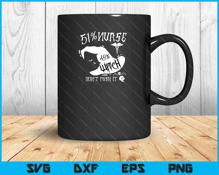 51% Enfermera 49% Bruja Divertido Halloween SVG PNG Cortar archivos imprimibles 51% Enfermera 49% Bruja Divertido Halloween SVG PNG Cortar archivos imprimibles