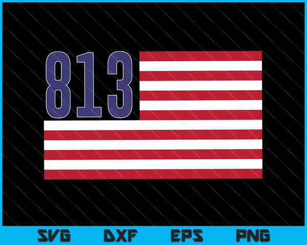 813 Area Code Hometown Pride American Flag SVG PNG Cutting Printable Files