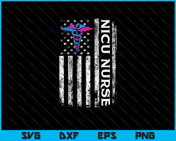 American Flag Patreotic NICU Nurse Svg Cutting Printable Files