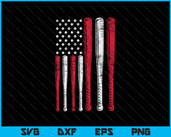 American Flag Baseball Team SVG PNG Cutting Printable Files