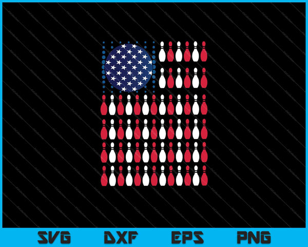 American Flag Bowling Bowler Gifts For Bowling Team SVG PNG Cutting Printable Files
