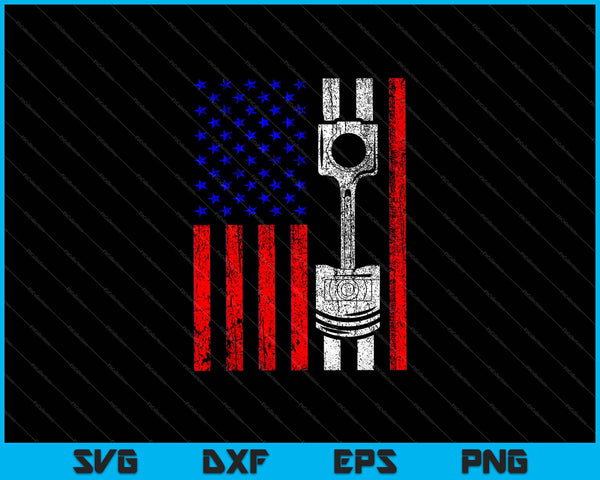 Amerikaanse vlag Muscle Car patriottische Vintage Svg snijden afdrukbare bestanden