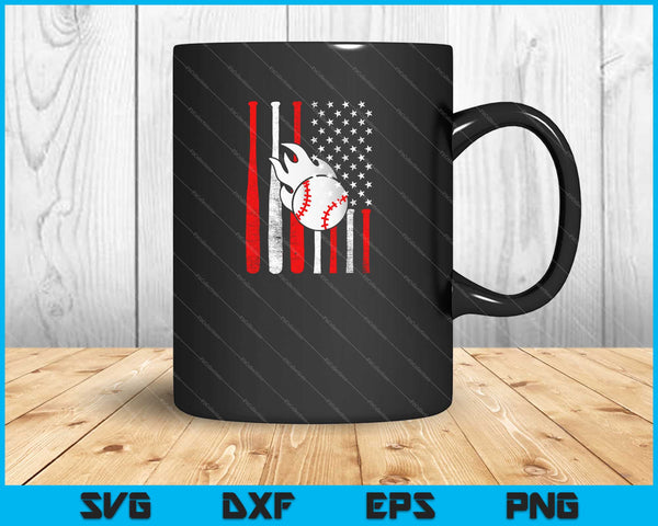 Amerikaanse vlag Vintage honkbal vlag Svg snijden afdrukbare bestanden