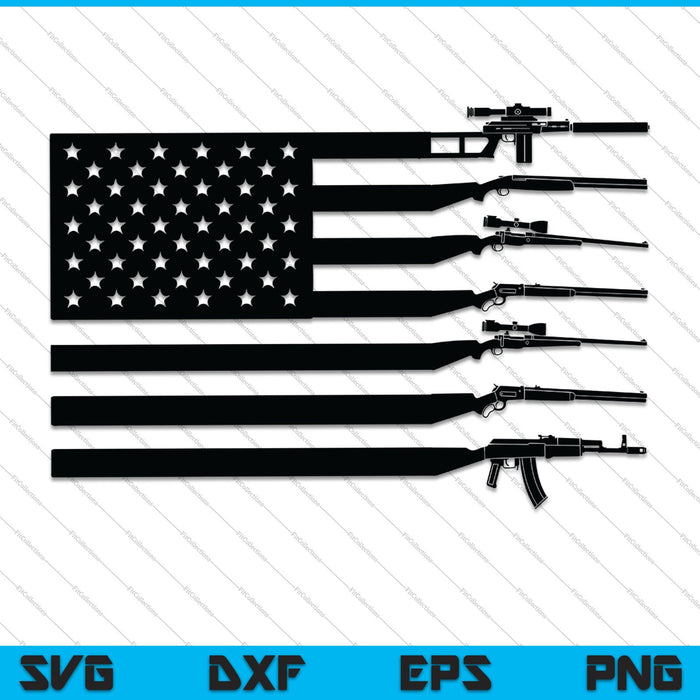American Flag made with Guns SVG PNG Cutting Printable Files American Flag made with Guns SVG PNG Cutting Printable Files