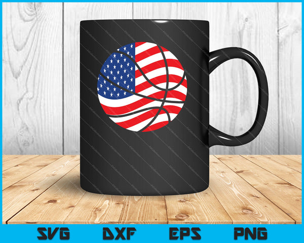 American US Flag Patriotic Basketball SVG PNG Cutting Printable Files